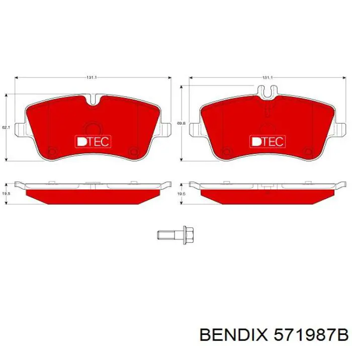 Тормозные колодки Jurid/Bendix 571987B