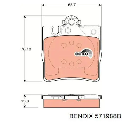 Задние дисковые колодки Jurid/Bendix 571988B