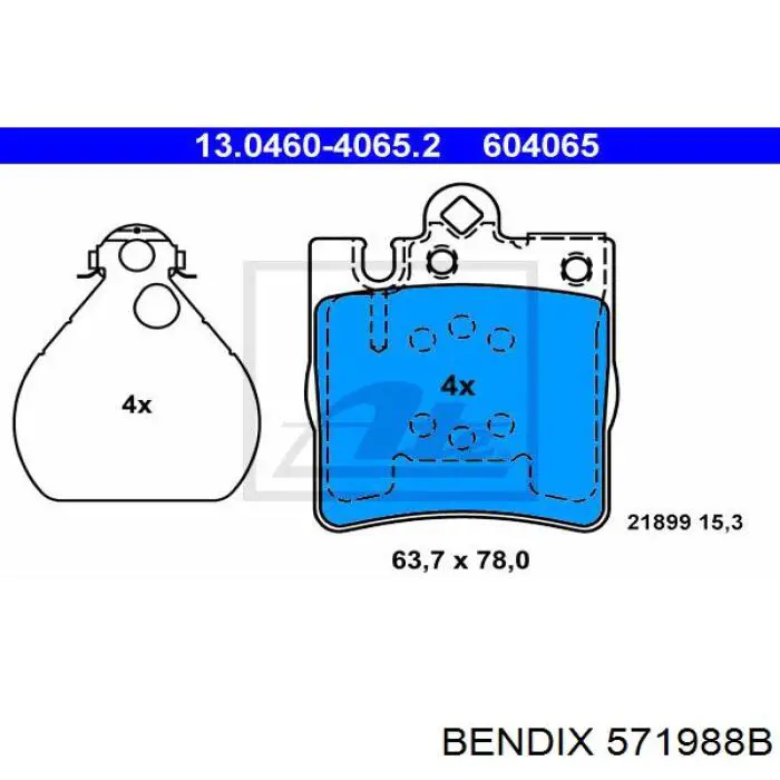 Колодки дисковые  Jurid/Bendix 571988B цена, от 17.45 USD