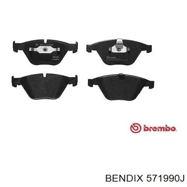 Передние тормозные колодки 571990J Jurid/Bendix