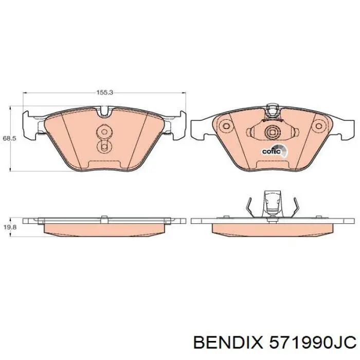 Колодки Jurid/Bendix 571990JC цена, от 34.17 USD