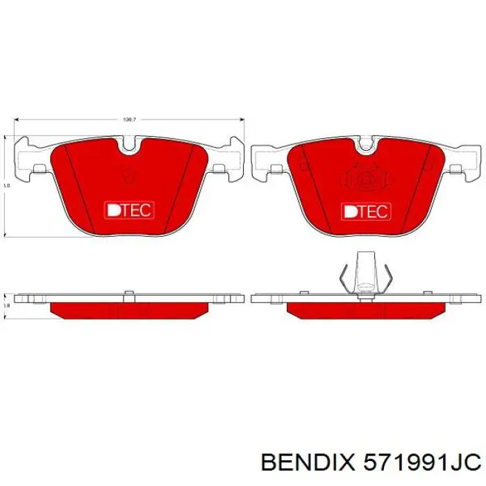 Колодки дисковые  Jurid/Bendix 571991JC цена, от 53.96 USD