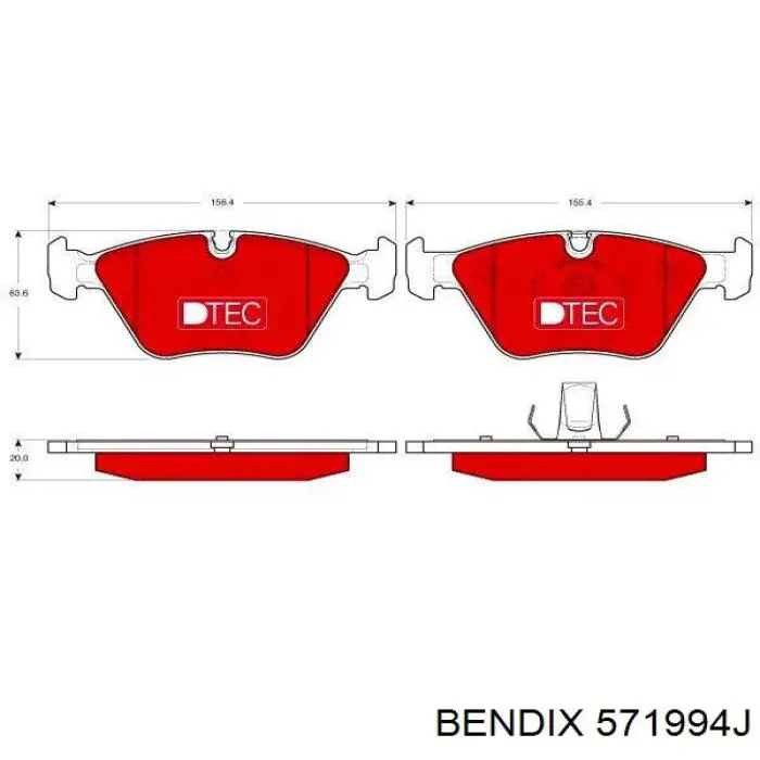 Тормозные колодки Jurid/Bendix 571994J