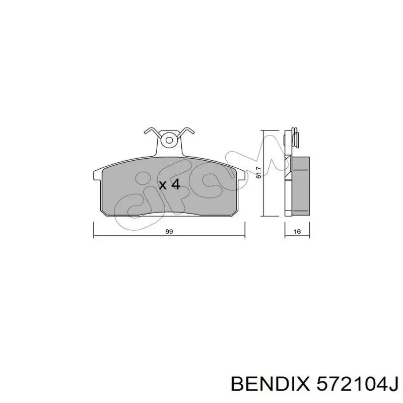 Колодки дисковые  Jurid/Bendix 572104J цена, от 21.02 USD