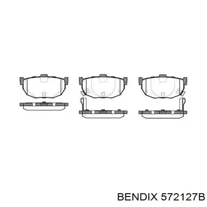 Задние тормозные колодки 572127B Jurid/Bendix