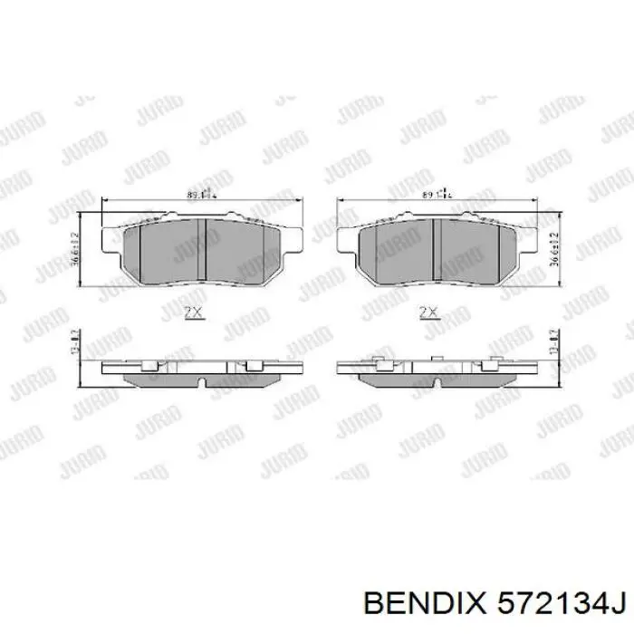 Задние тормозные колодки 572134J Jurid/Bendix