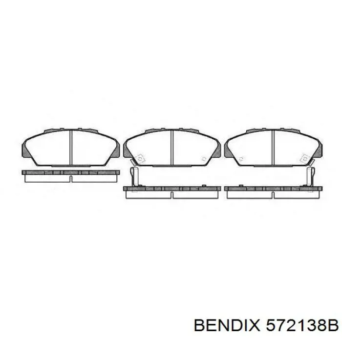 572138B Jurid/Bendix колодки тормозные задние дисковые