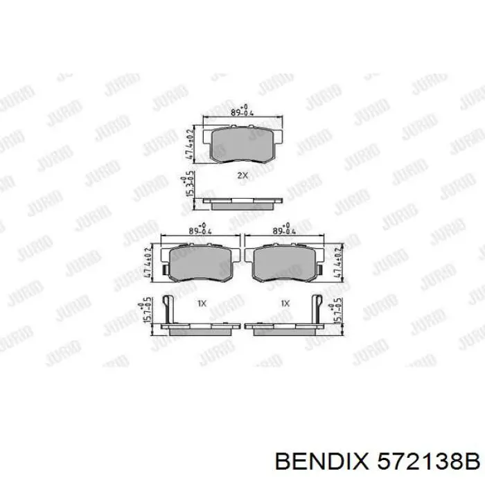 572138B Jurid/Bendix Колодки тормозные дисковые комплект