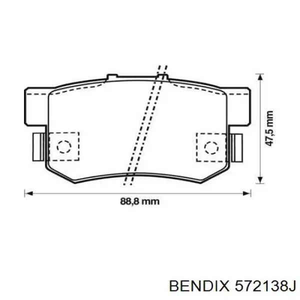572138J Jurid/Bendix колодки тормозные задние дисковые