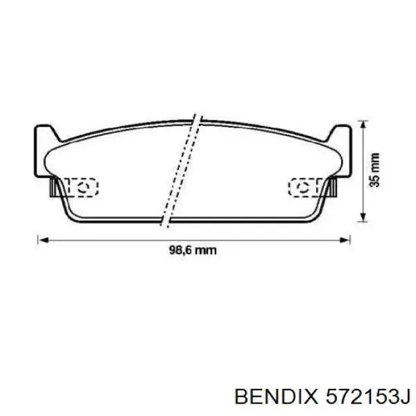 Задние тормозные колодки 572153J Jurid/Bendix