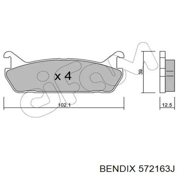 572163J Jurid/Bendix Колодки тормозные дисковые комплект
