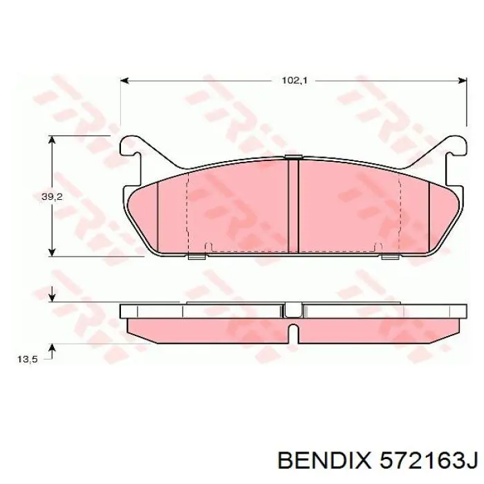 Pastillas de freno traseras 572163J Jurid/Bendix