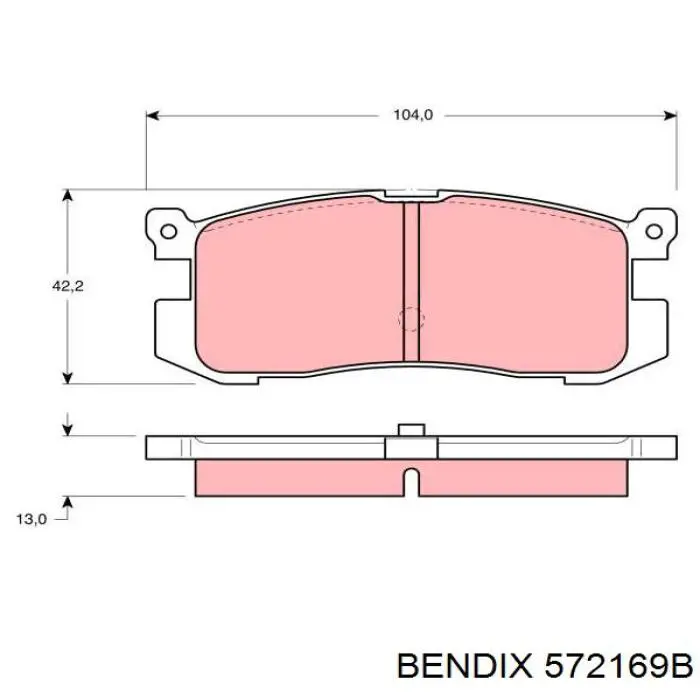 Задние тормозные колодки 572169B Jurid/Bendix