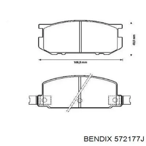 Передние тормозные колодки 572177J Jurid/Bendix