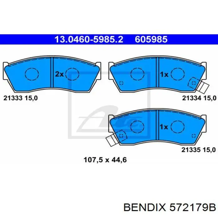 572179B Jurid/Bendix колодки тормозные передние дисковые