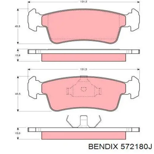 Передние тормозные колодки 572180J Jurid/Bendix