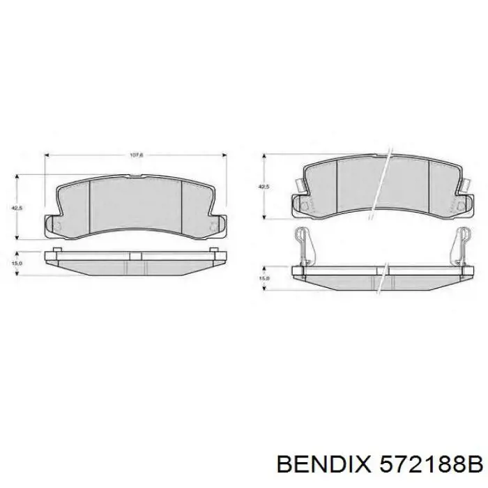 572188B Jurid/Bendix Колодки тормозные дисковые комплект
