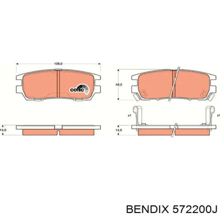 Купить 572200J Jurid/Bendix Колодки тормозные задние, дисковые