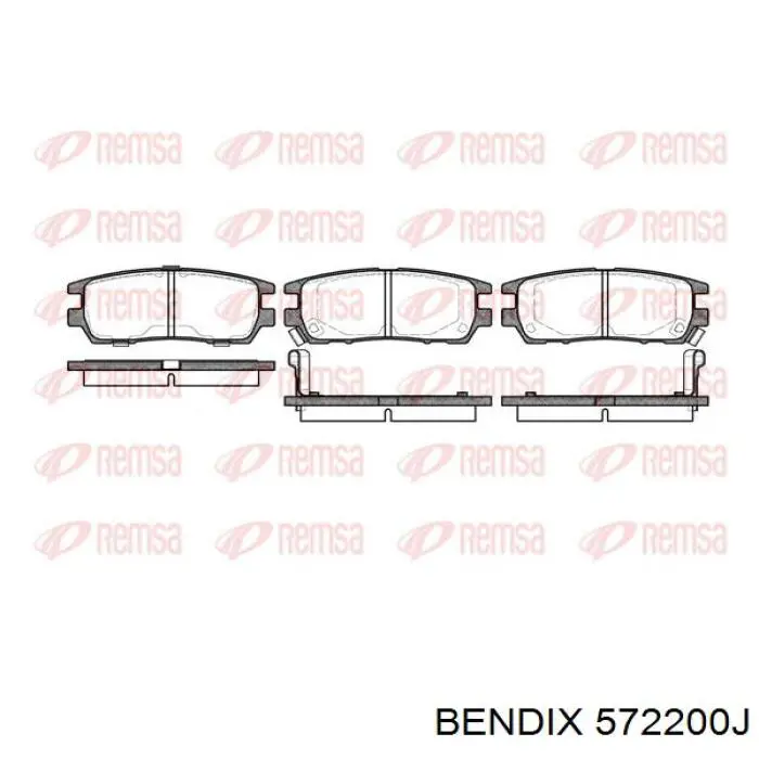 Задние тормозные колодки 572200J Jurid/Bendix