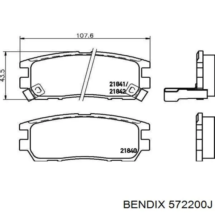 Задние дисковые колодки Jurid/Bendix 572200J