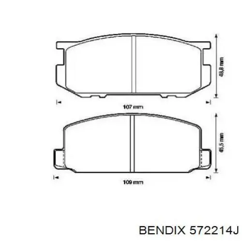 572214J Jurid/Bendix передние тормозные колодки