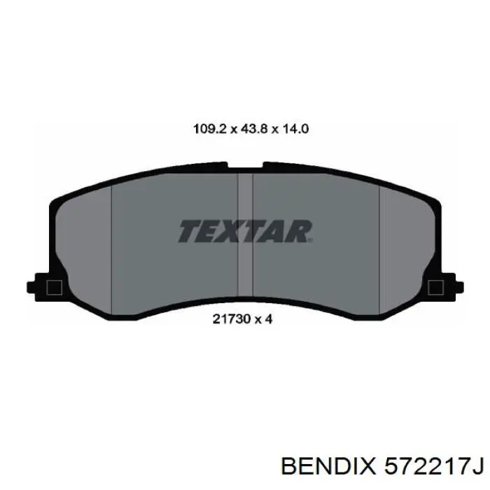 Передние тормозные колодки 572217J Jurid/Bendix