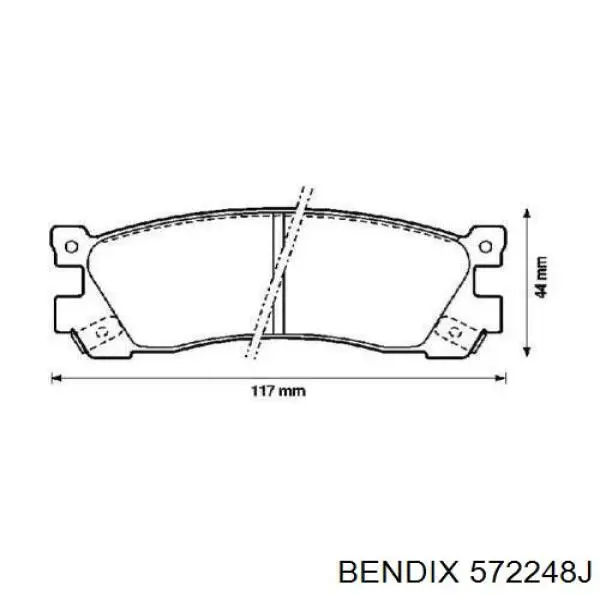 Задние тормозные колодки 572248J Jurid/Bendix