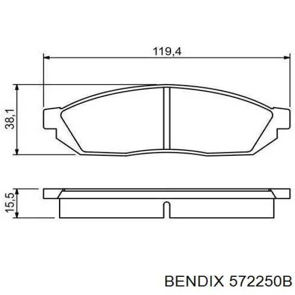 Передние тормозные колодки 572250B Jurid/Bendix