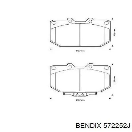 572252J Jurid/Bendix колодки тормозные передние дисковые