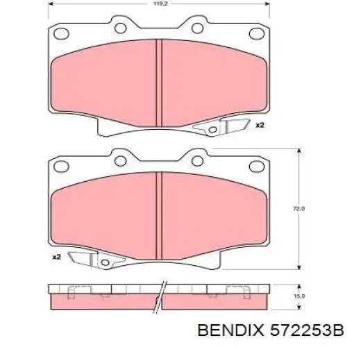 572253B Jurid/Bendix Колодки передние