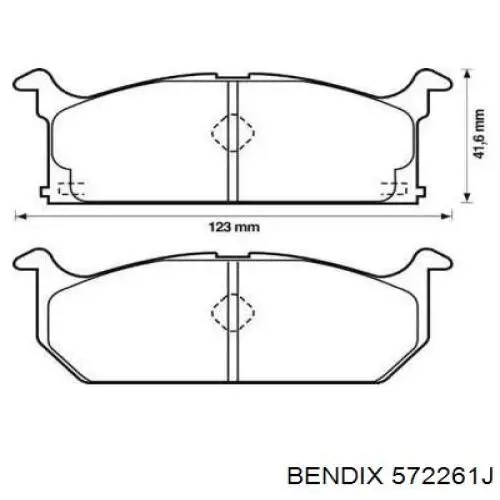 Передние тормозные колодки 572261J Jurid/Bendix