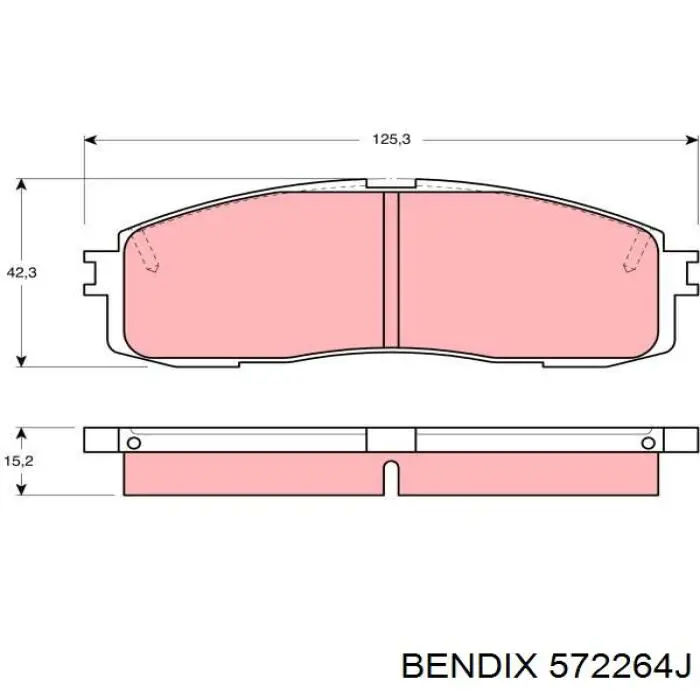 Задние тормозные колодки 572264J Jurid/Bendix