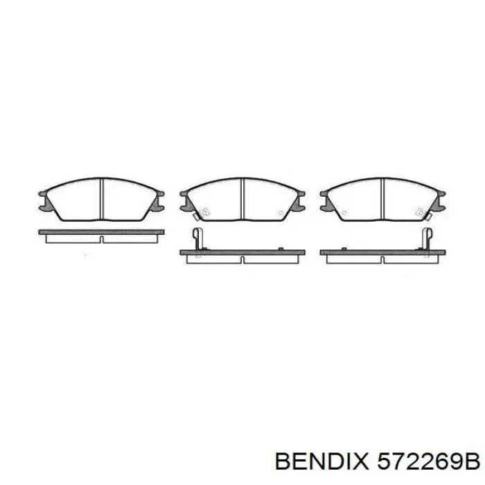 Колодки гальмівні передні, дискові 572269B Jurid/Bendix