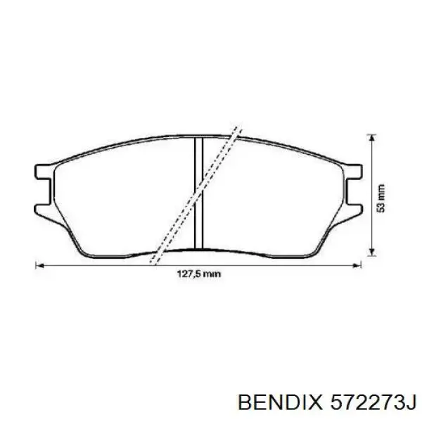 Передние тормозные колодки 572273J Jurid/Bendix