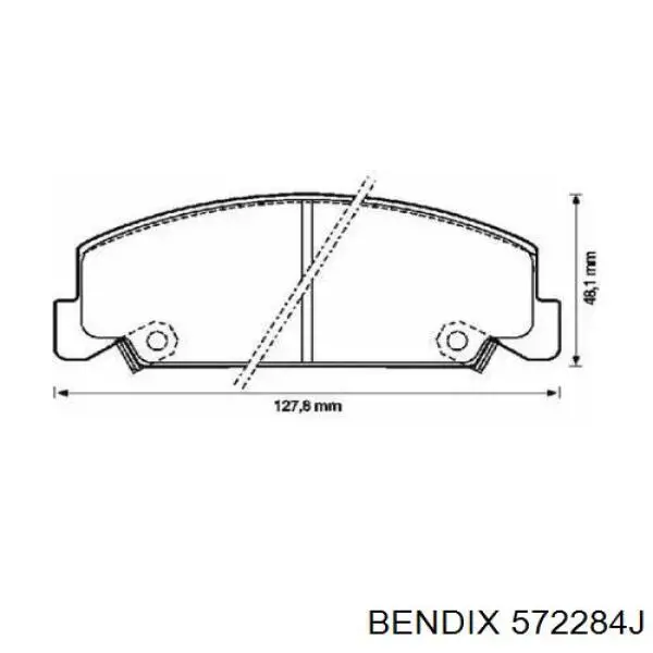 Передние тормозные колодки 572284J Jurid/Bendix