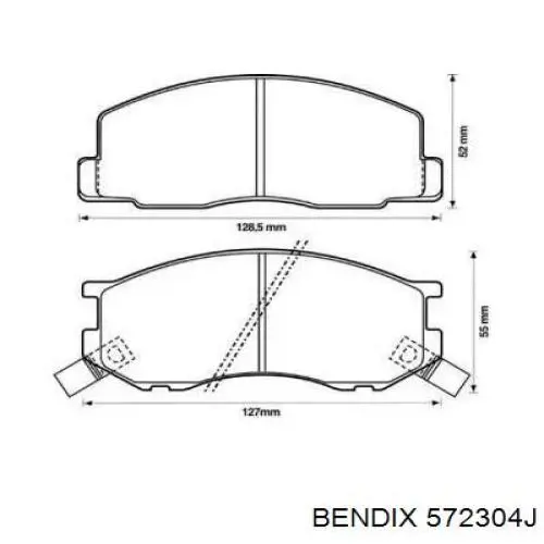 Передние тормозные колодки 572304J Jurid/Bendix