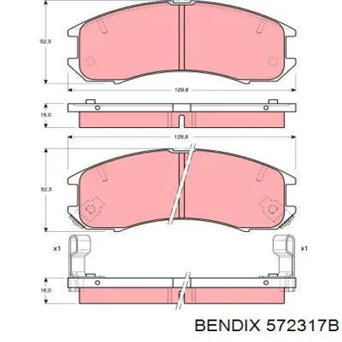 Передние тормозные колодки 572317B Jurid/Bendix