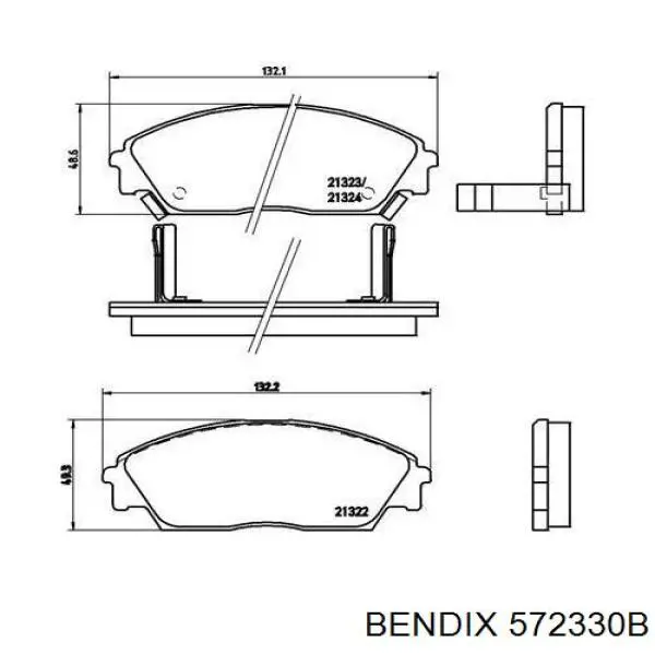 572330B Jurid/Bendix Колодки передние