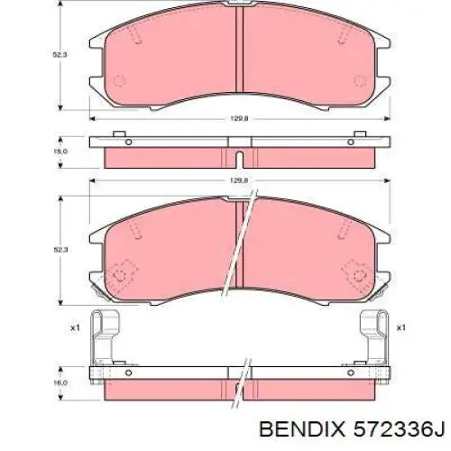 Передние тормозные колодки 572336J Jurid/Bendix