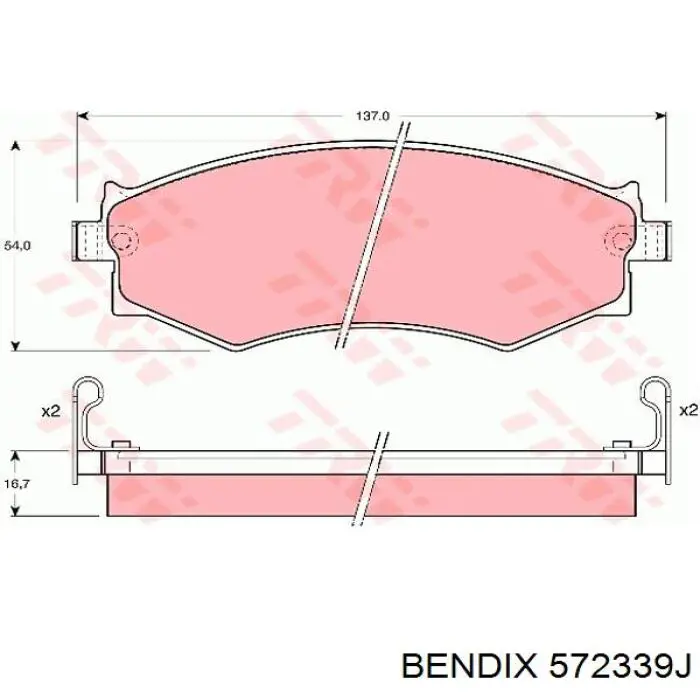 Тормозные колодки Jurid/Bendix 572339J