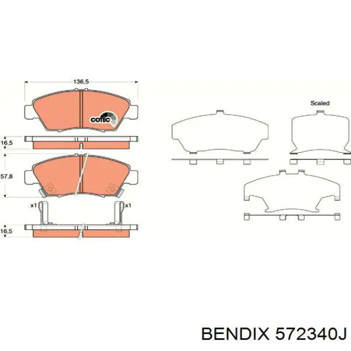 Купить 572340J Jurid/Bendix Колодки тормозные
