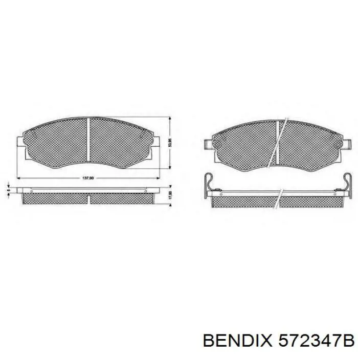 Тормозные колодки Jurid/Bendix 572347B