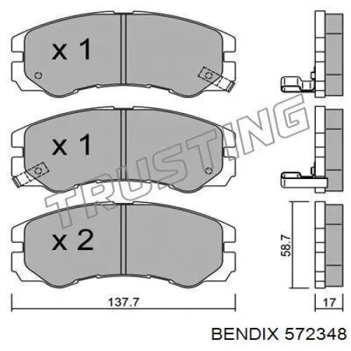 572348 Jurid/Bendix колодки тормозные передние дисковые
