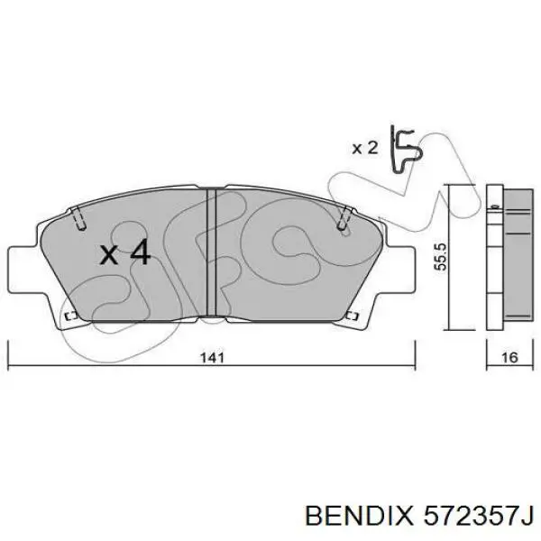 Тормозные колодки Jurid/Bendix 572357J