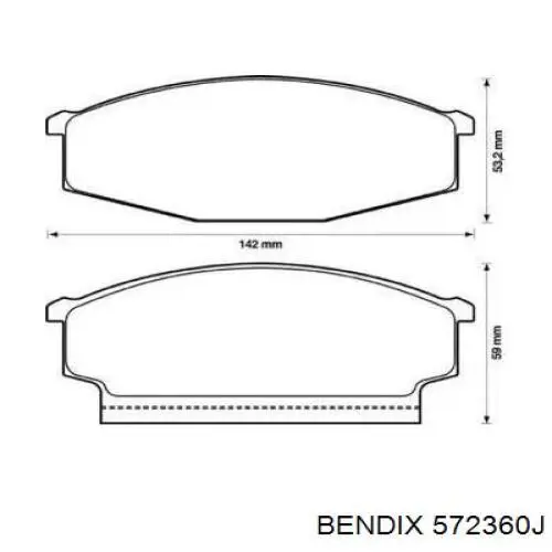 Передние тормозные колодки 572360J Jurid/Bendix