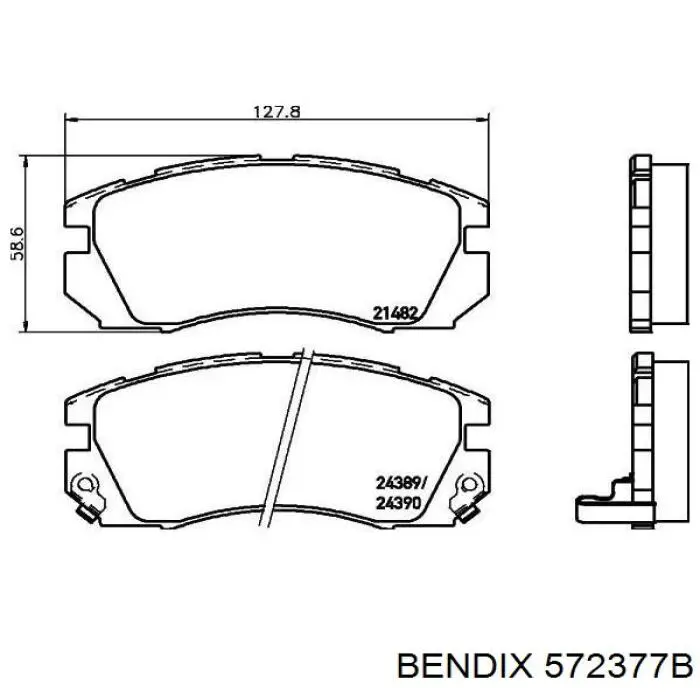 572377B Jurid/Bendix колодки тормозные передние дисковые