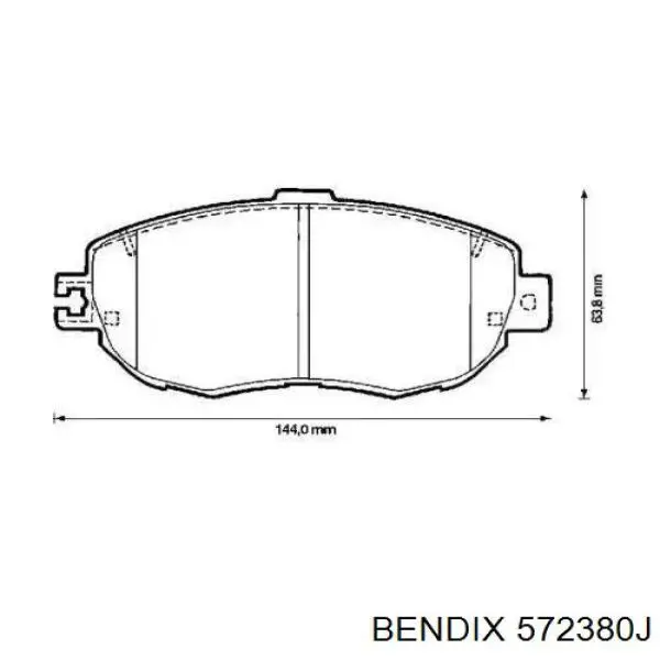 Передние тормозные колодки 572380J Jurid/Bendix