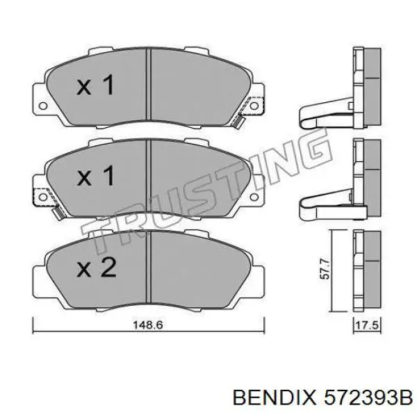 572393B Jurid/Bendix Колодки передние