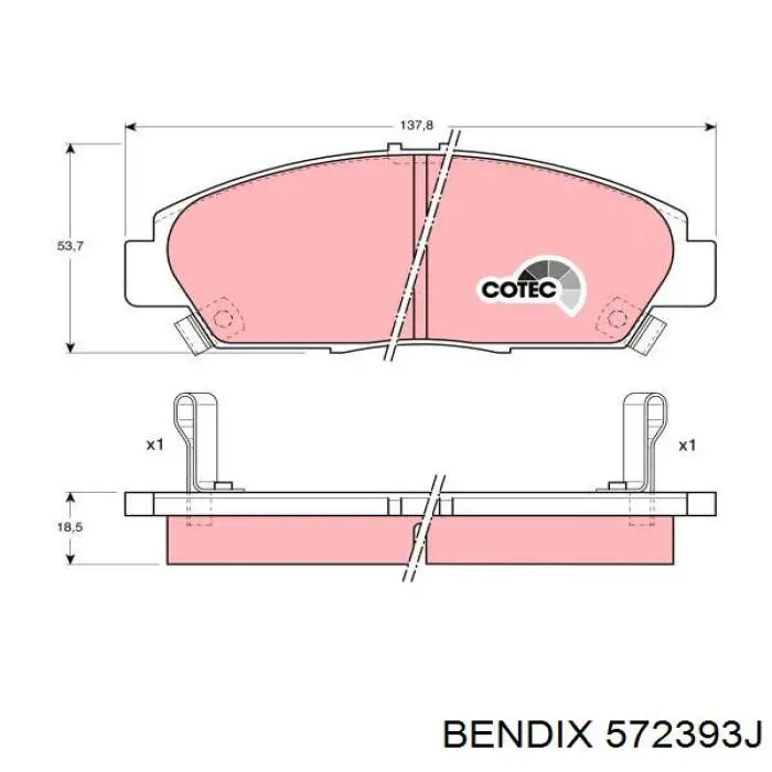 572393J Jurid/Bendix Колодки передние