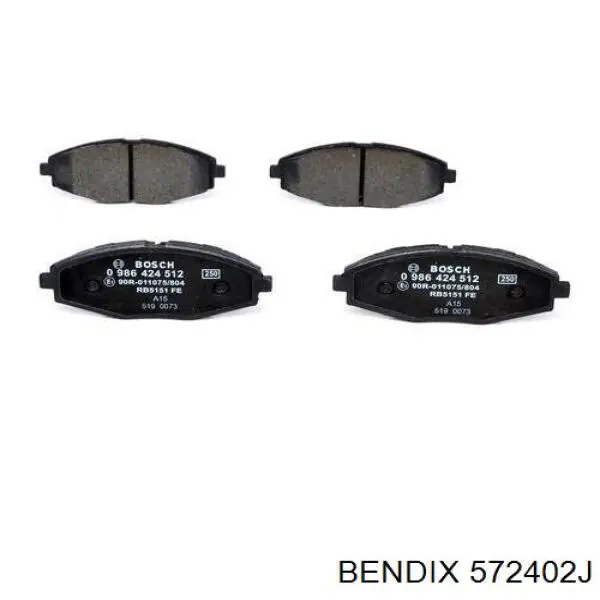 572402J Jurid/Bendix колодки тормозные передние дисковые